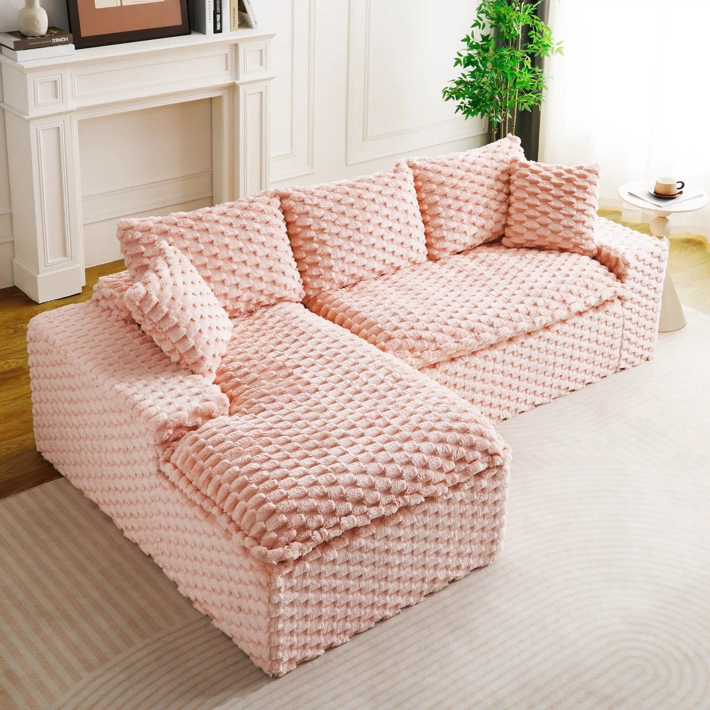 Modular Sofa, Convertible Twin Seat with Chaise