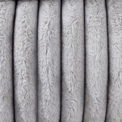 Bruni sectional sofa gray fur upholstery close-up with plush texture on Tampa Home & Garden Store
