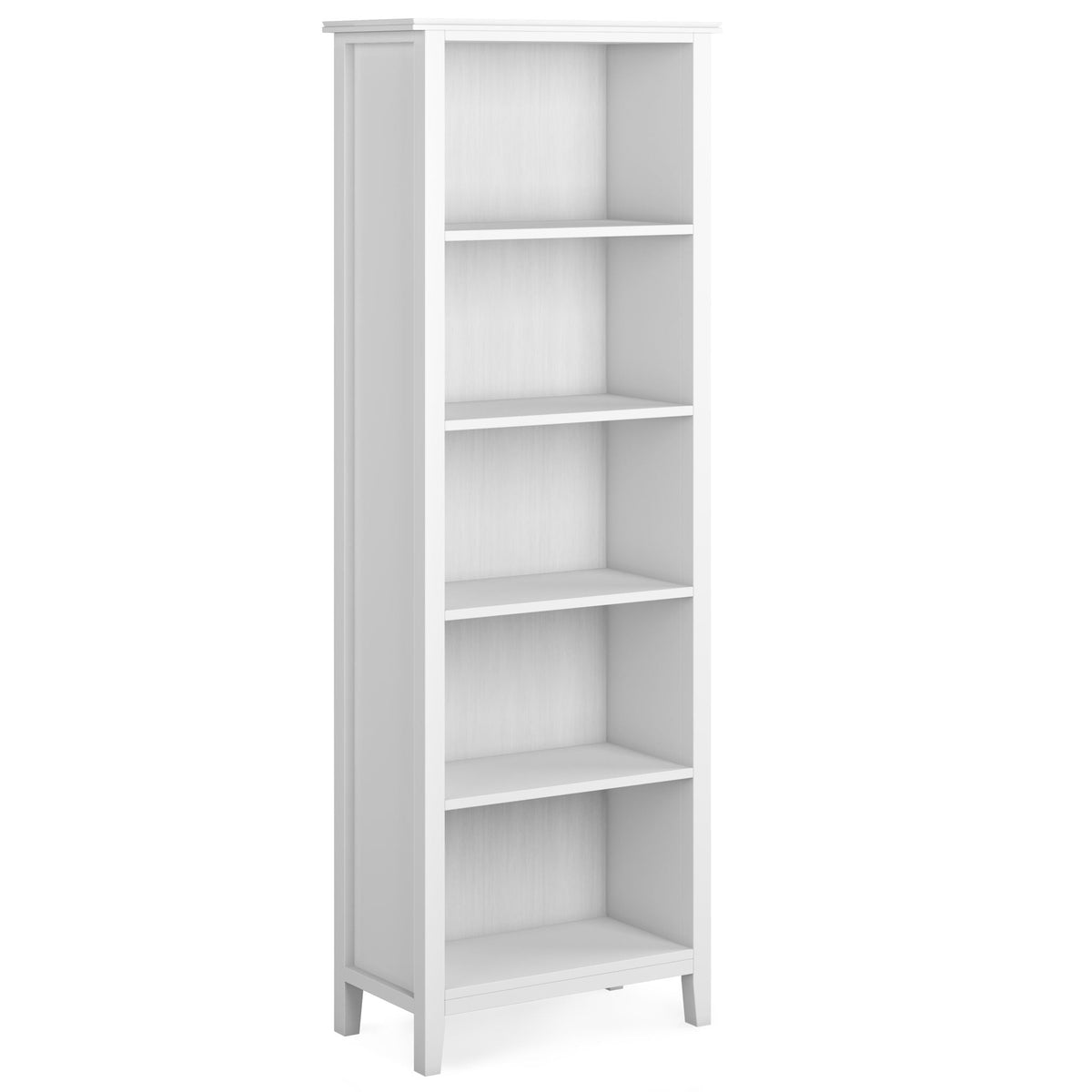 Handcrafted solid wood bookcase with five shelves in white finish by HouseOfZazla on Tampa Home & Garden Store