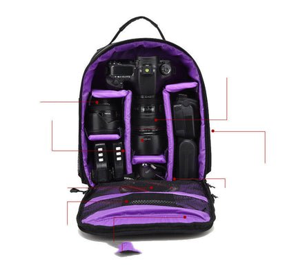 Puhongda DSLR Camera Bag, waterproof outdoor backpack with purple accents by My Store on Tampa Home & Garden Store