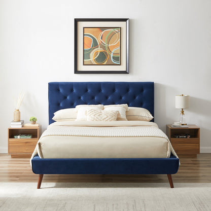 Dillon Mid Century Platform Bed and Headboard