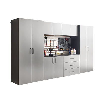 Astro Series Garage Cabinet Set with Soft Closing Drawers, metallic gray HouseOfZazla cabinets on Tampa Home & Garden Store