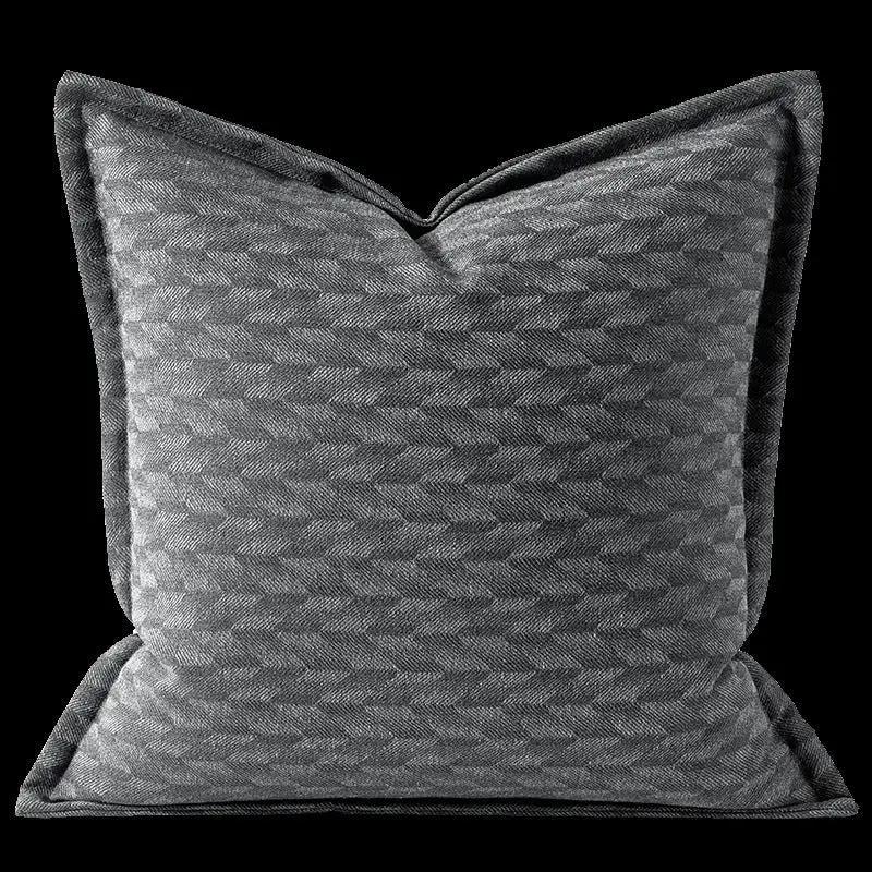 Luxury grey quilted pillow cushion for sofa with chevron texture, without core, FLIPSTYLEZLLC on Tampa Home & Garden Store