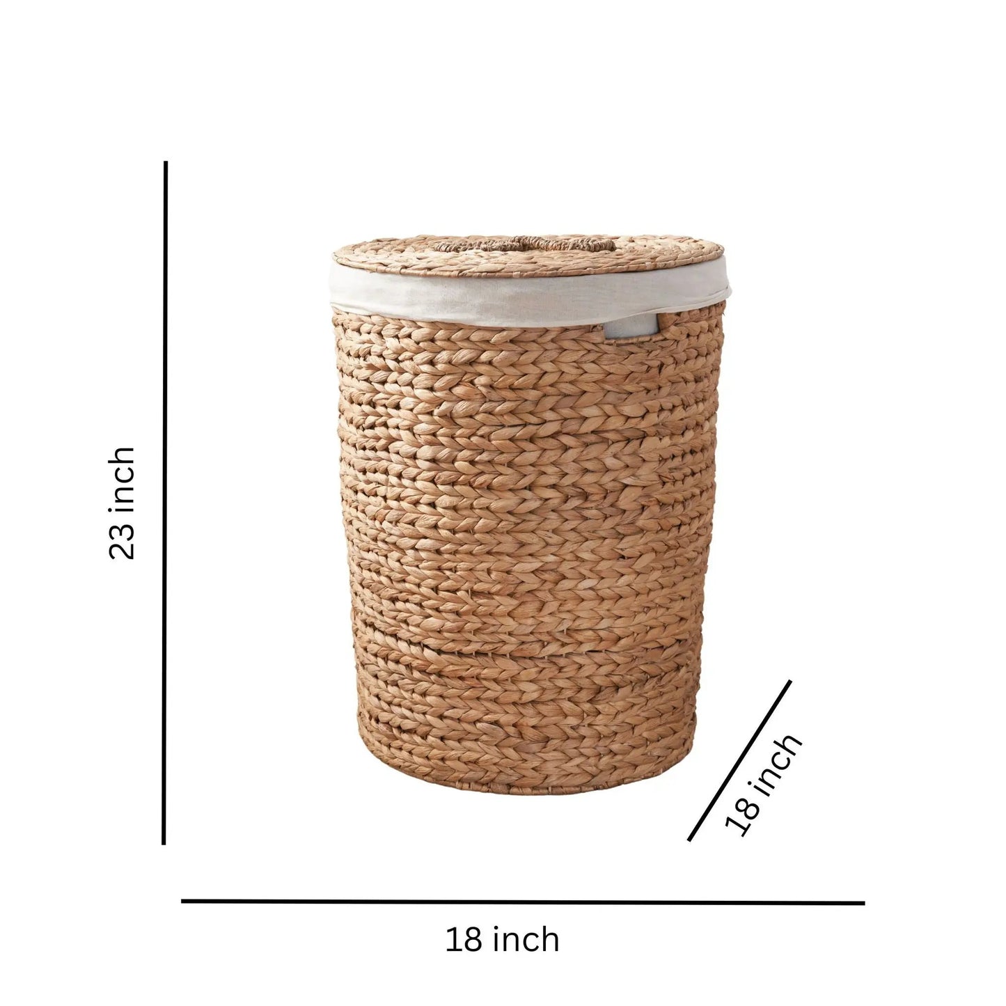 Ludmilla Round Tall Laundry Hamper with Lid