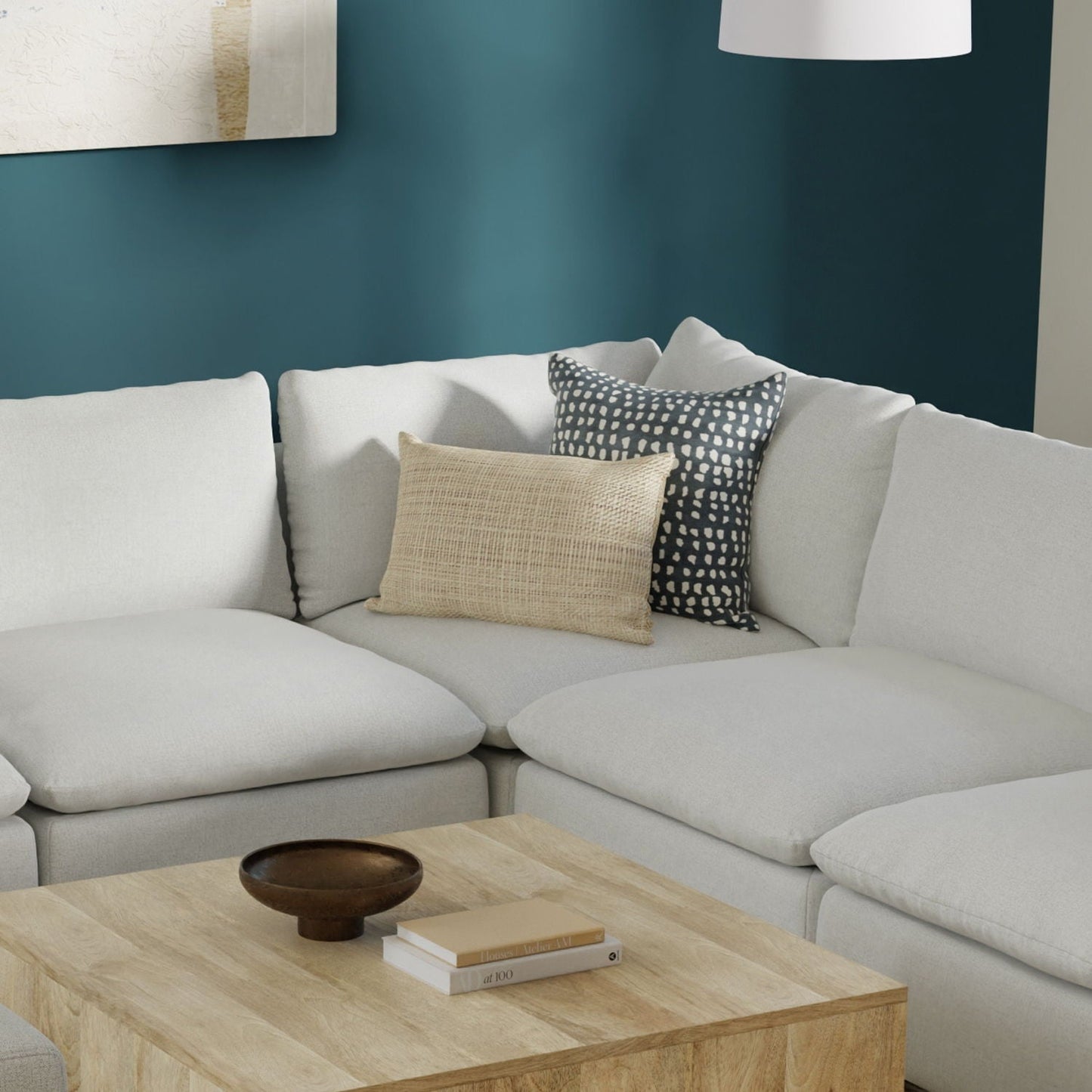 Jasmine Gray Corner Sofa and Modular Frame