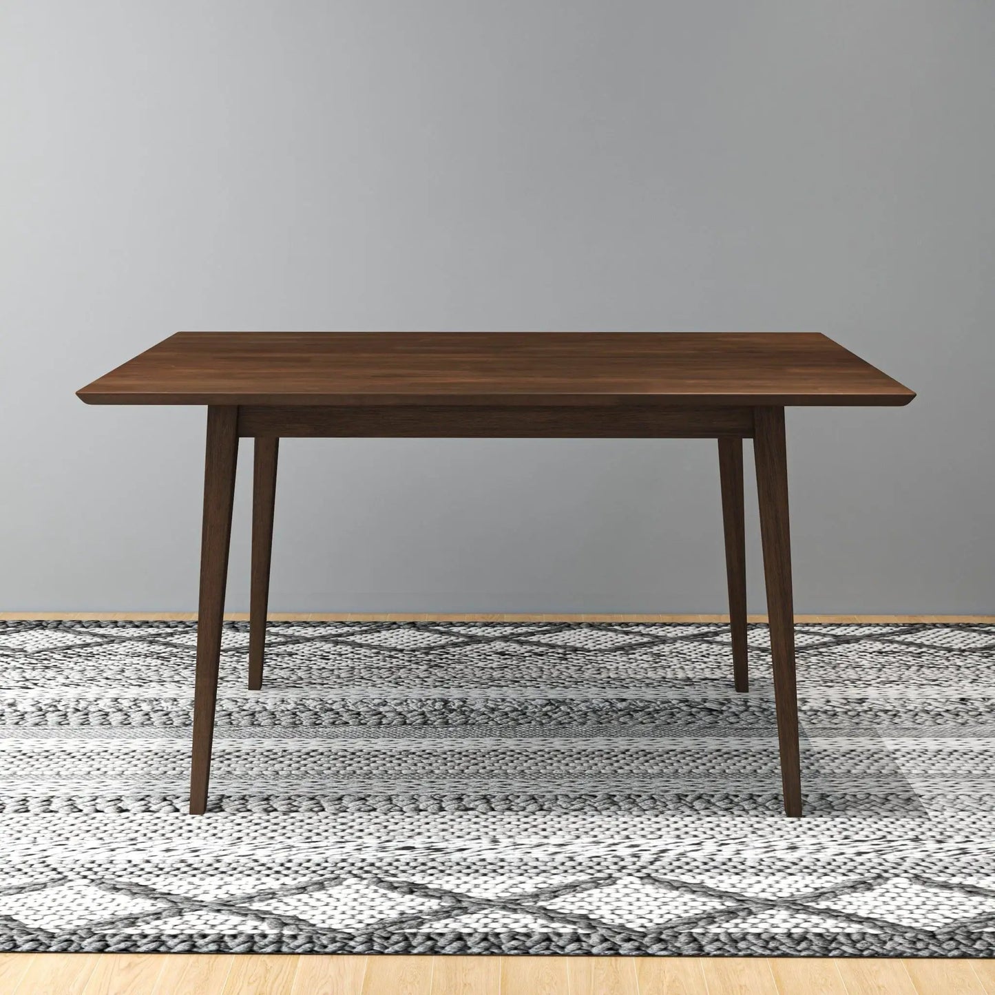 Carlos Dining Table in Solid Wood Brown Finish