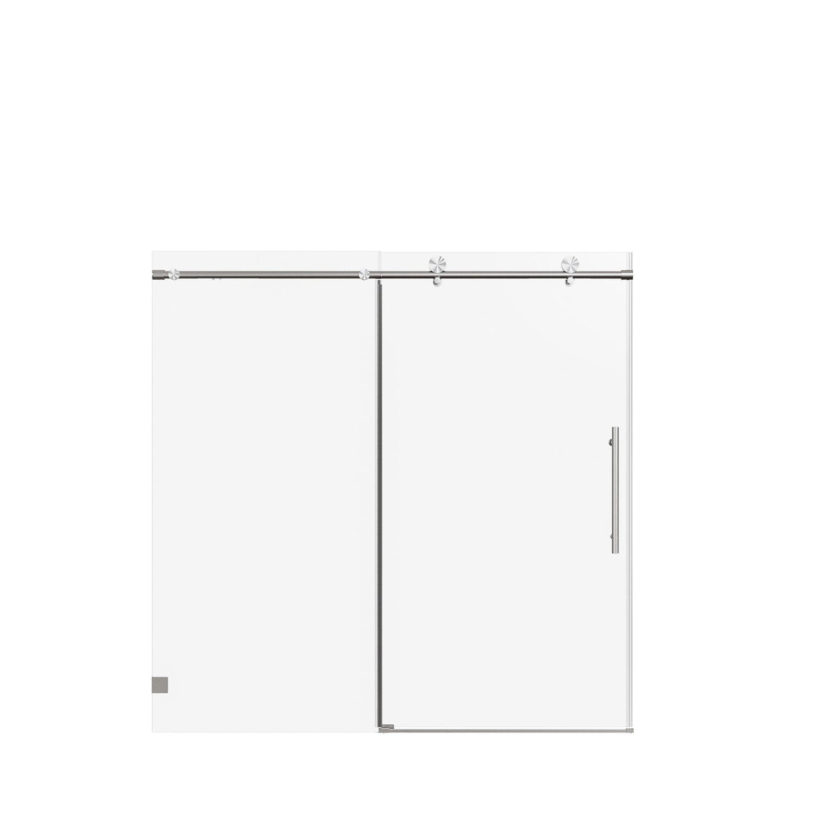 Frameless single sliding shower door with chrome rail and soft-close wheels HouseOfZazla on Tampa Home & Garden Store