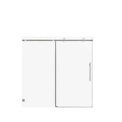 Frameless single sliding shower door with chrome rail and soft-close wheels HouseOfZazla on Tampa Home & Garden Store