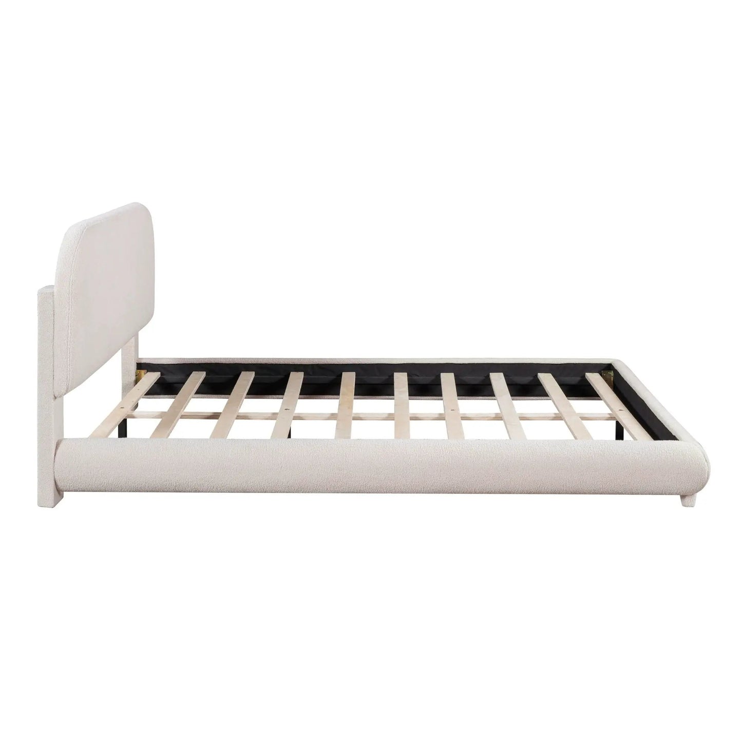 Upholstered Platform Bed With Thick Solid Frame