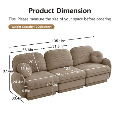 Sophisticated Chenille Cloud Three Seater Sofa