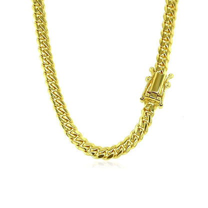 4.0mm 14k yellow gold classic solid Miami Cuban chain necklace with box clasp by Bids.com on Tampa Home & Garden Store