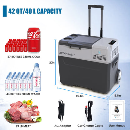 HouseOfZazla car freezer portable refrigerator with app control 12V and 6-inch off-road wheels on Tampa Home & Garden Store