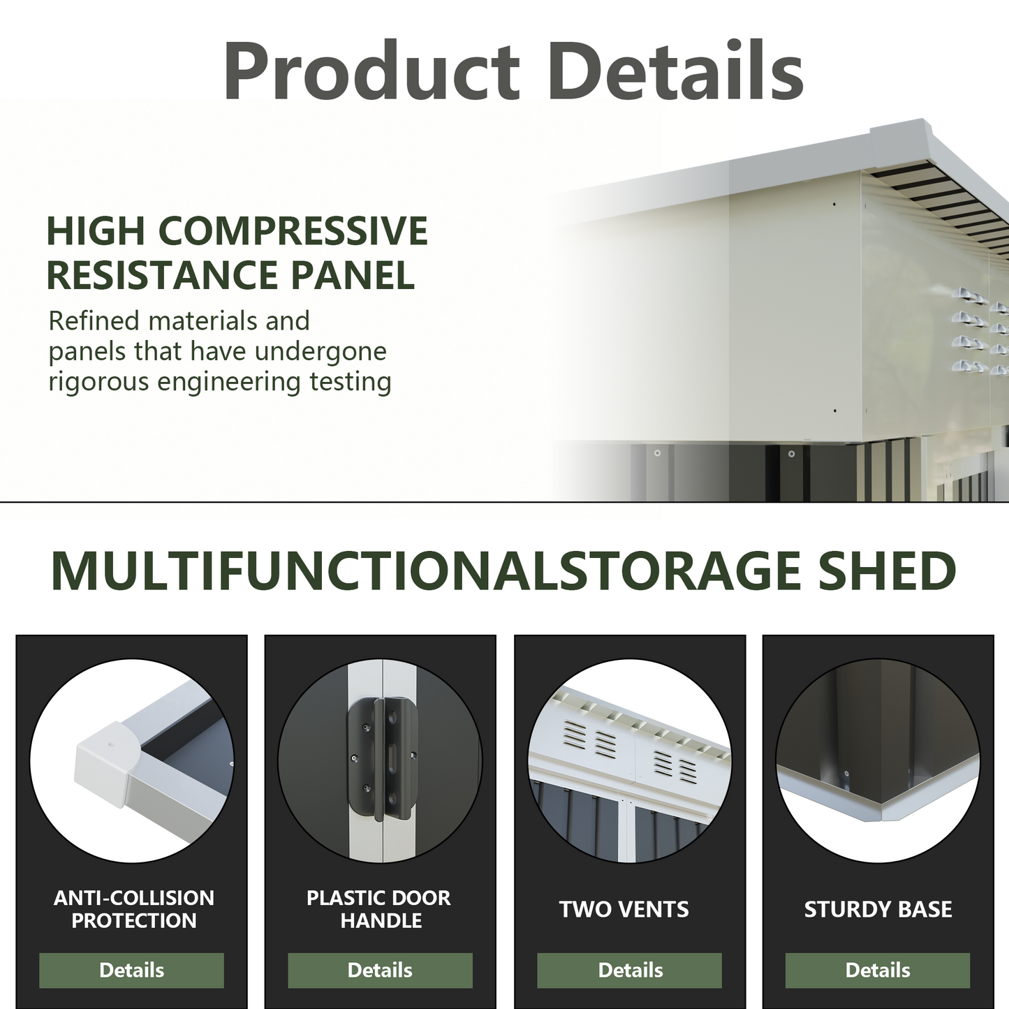 Steel Garden Shed for Patio and Outdoor Storage