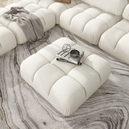 Marcel Bubble Modular Modern Cocktail Ottoman cream boucle modular seating on Tampa Home & Garden Store