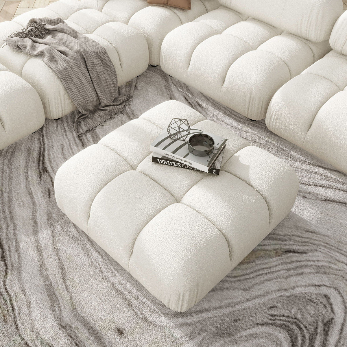 Bubble Modular Modern Cocktail Ottoman by HouseOfZazla in white foam, coffee table ottomans on Tampa Home & Garden Store