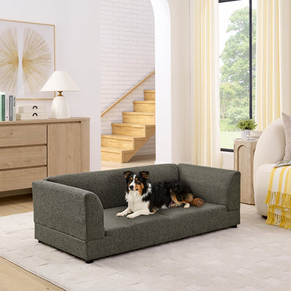 Comfortable Oversized Pet Sofa for medium/large dogs in dark gray fabric by HouseOfZazla on Tampa Home & Garden Store
