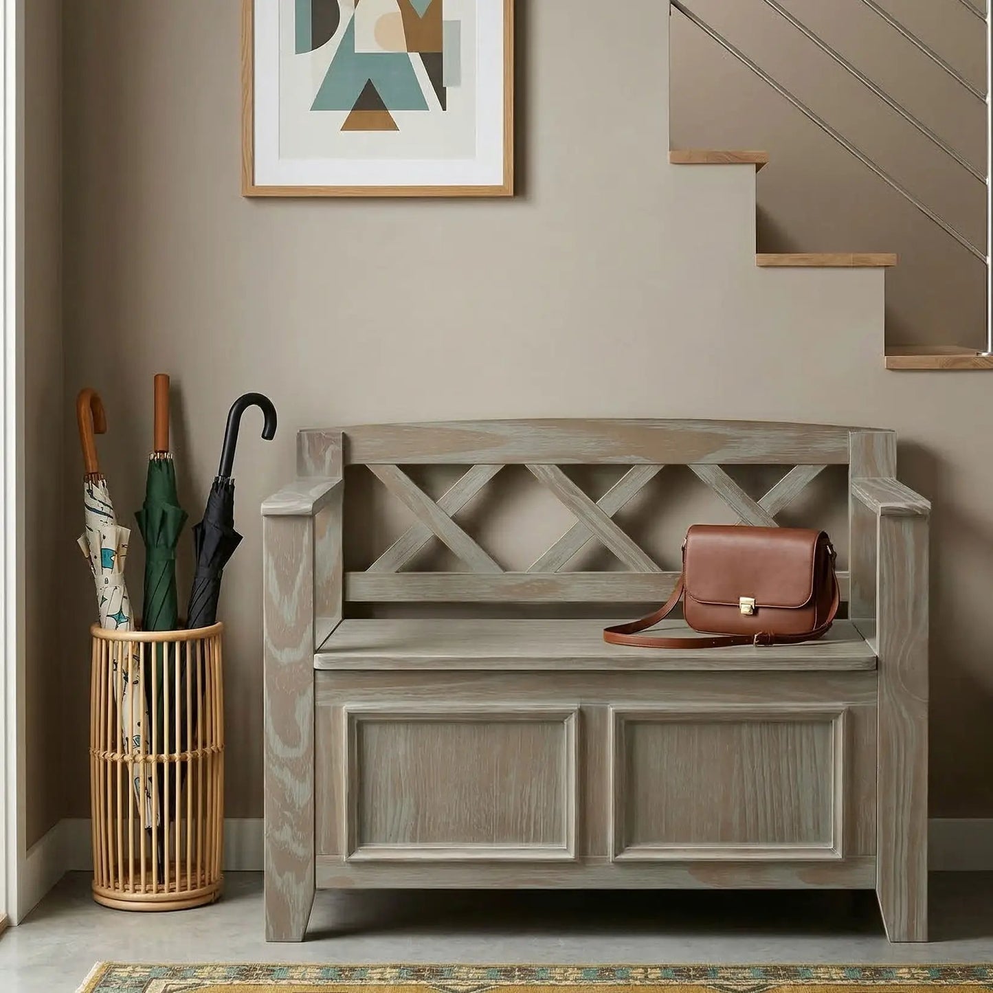 Amherst Small Transitional Entryway Storage Bench