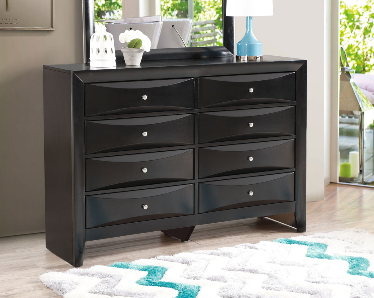 Marilla Dresser with Molded Resin Drawer Fronts in black finish on Tampa Home & Garden Store