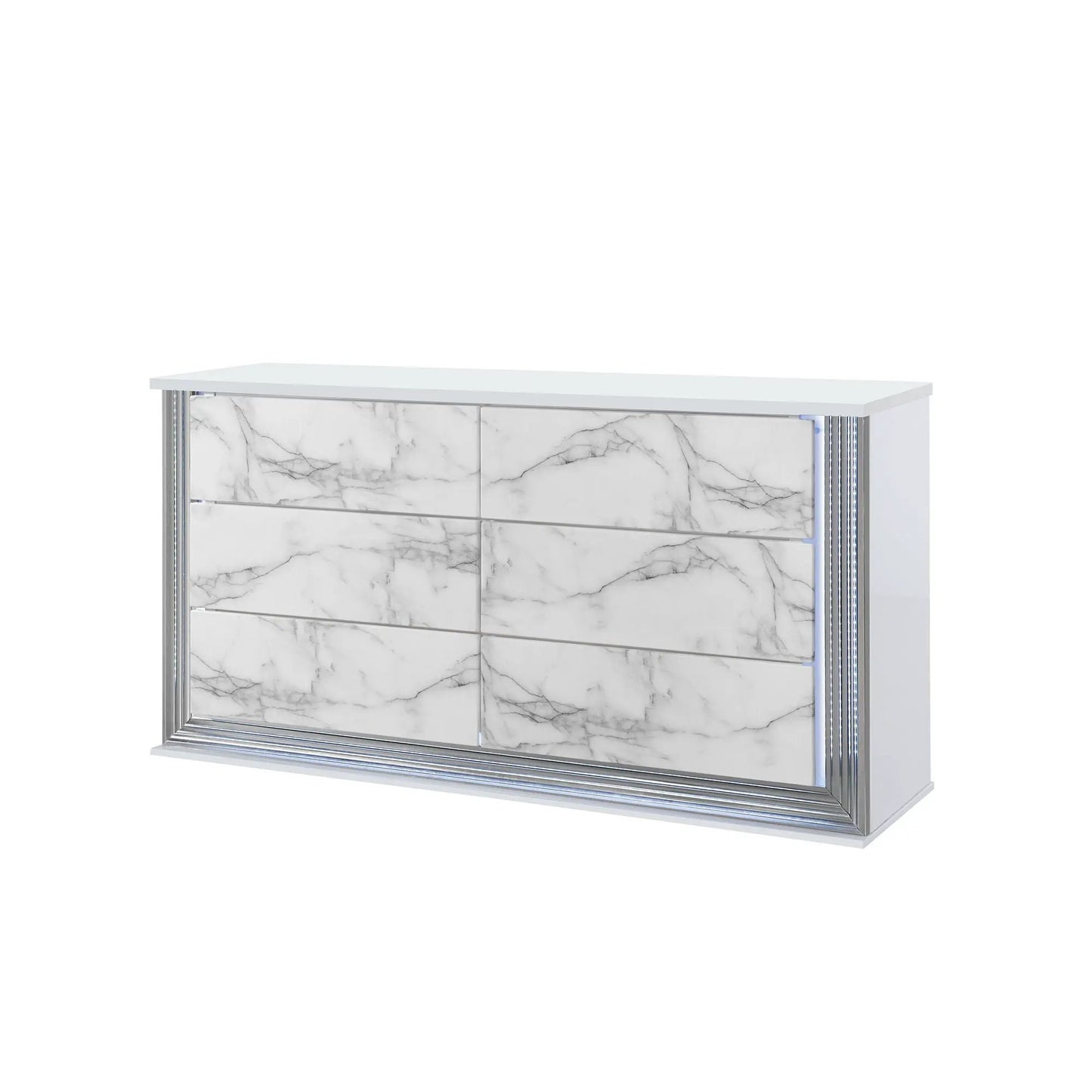 Moon Dresser With LED Lighting Marble Finish