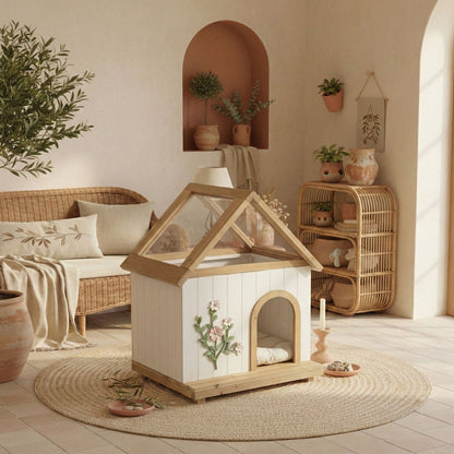Indoor Cedar Cat House and a Clear Acrylic Roof