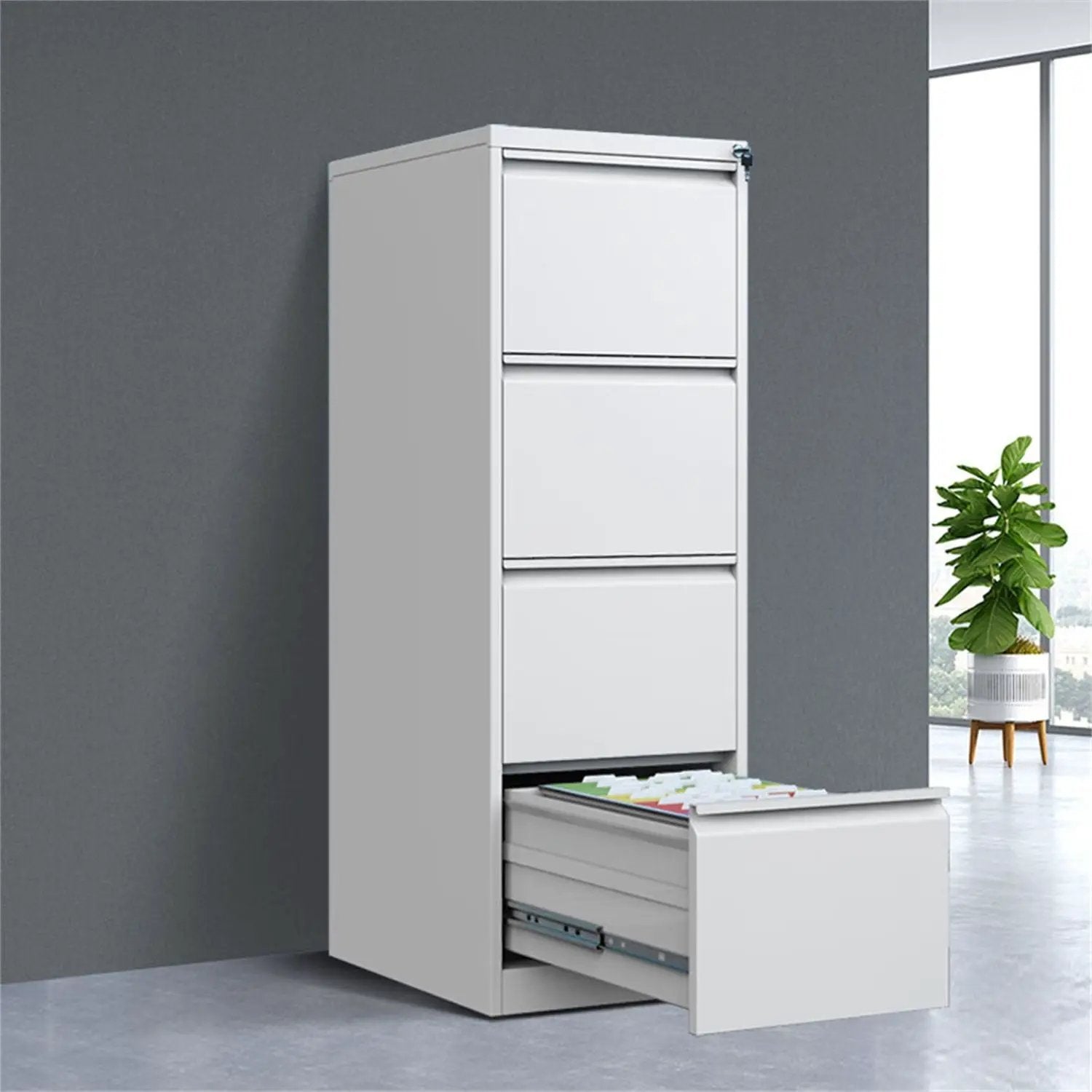Durable metal 3-drawer file cabinet with lock for office storage by Unique Piece Furniture on Tampa Home & Garden Store
