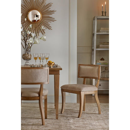 Beige dining chair set with curved back, 2 chairs, upholstered seats by HouseOfZazla on Tampa Home & Garden Store