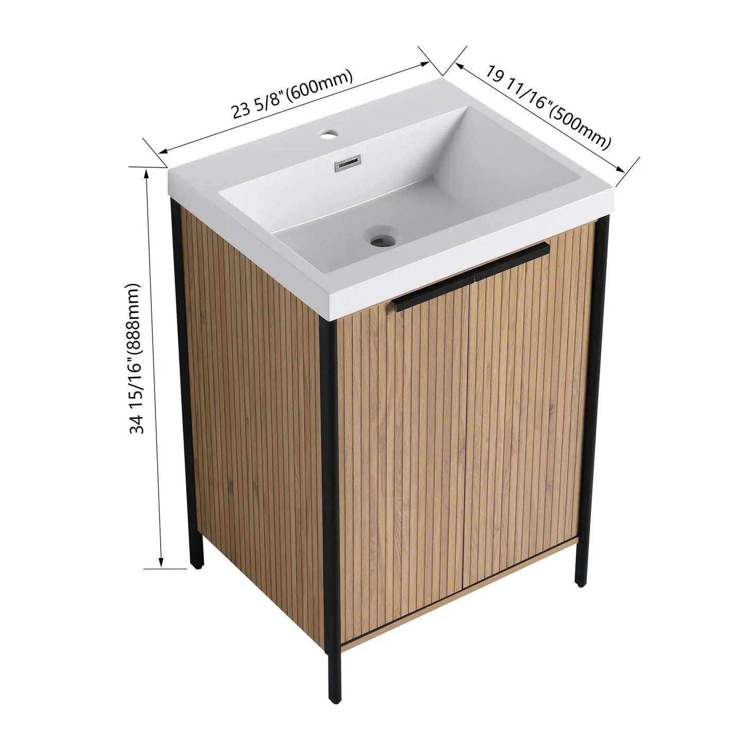 Modern Freestanding Vanity With Resin Sink