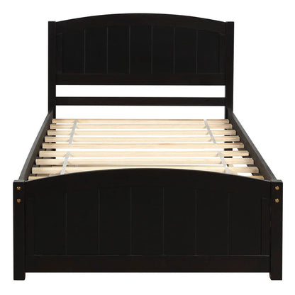 Platform Bed and Headboard With Footboard Slats
