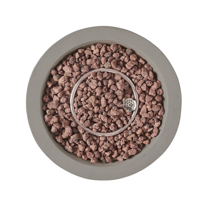 27' Bowl Shaped MGO 40,000 BTU Propane Fire Pit by HouseOfZazla, light grey bowl with pink lava rock on Tampa Home & Garden Store