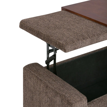 Bretton Lift Top Storage Ottoman Deep Umber