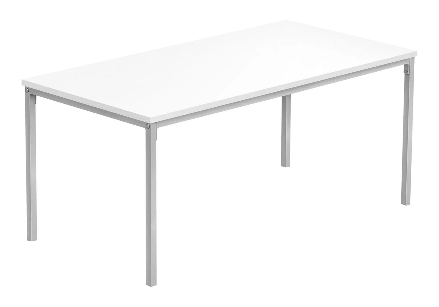 Coffee table with rectangular white top and silver metal frame by Unique Piece Furniture on Tampa Home & Garden Store