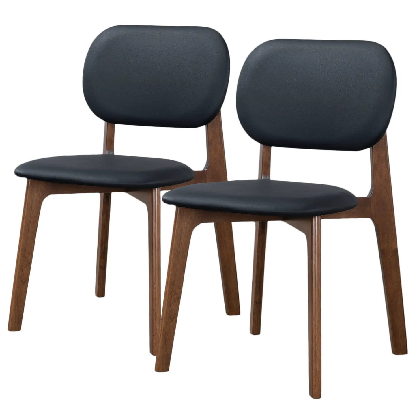 Kelsey - Stylish Dining Chair set of 2 with black upholstered back and seat and wooden legs on Tampa Home & Garden Store