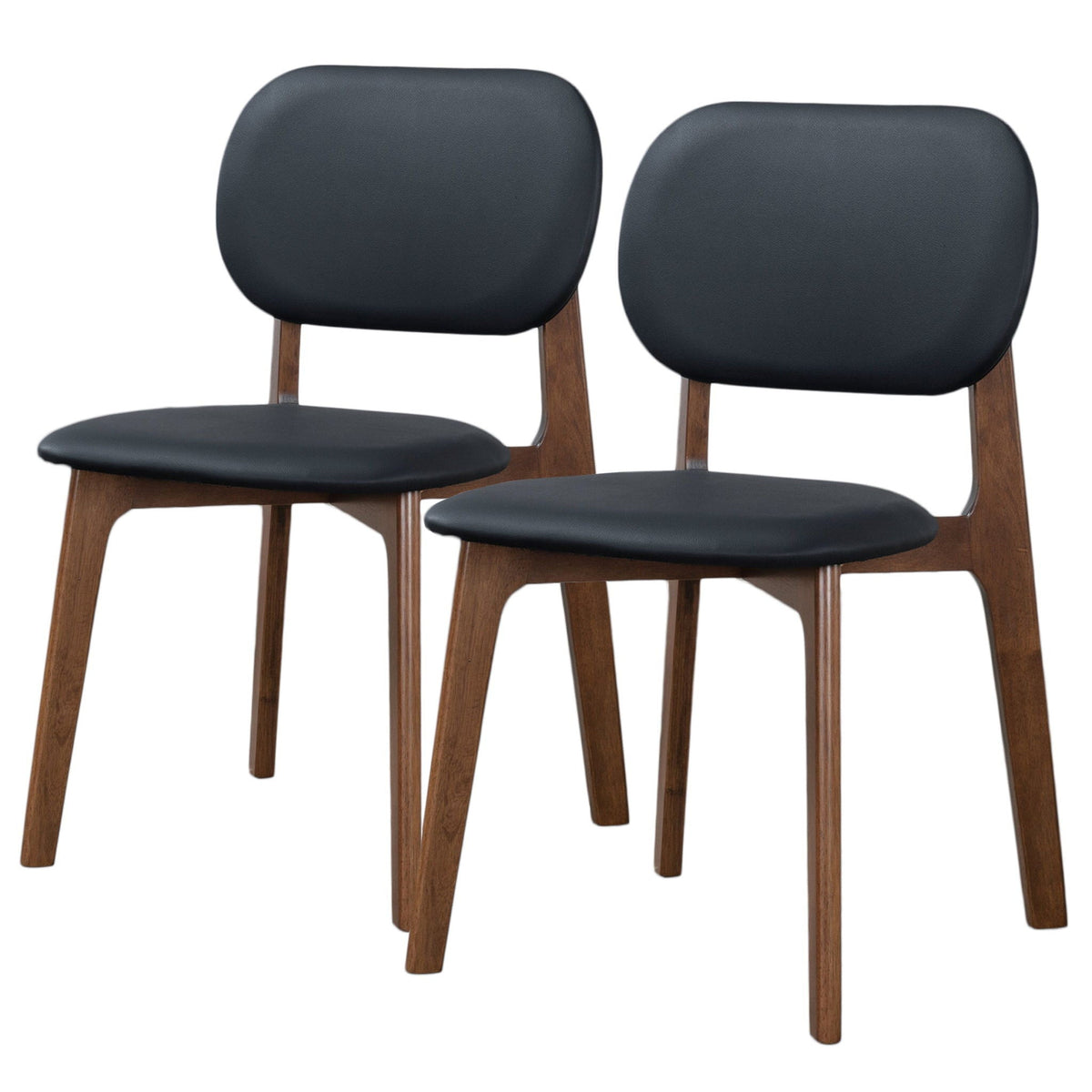 Set of 2 Kelsey dining chairs with black upholstered seats and solid wood legs on Tampa Home & Garden Store