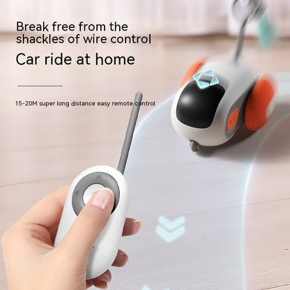 Remote control interactive cat car toy, white with orange wheels, Sell My Stuff on Tampa Home & Garden Store