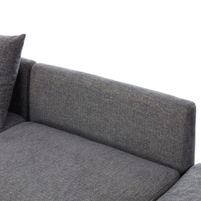 Sectional sofa in dark gray textured fabric with cushions on Tampa Home & Garden Store