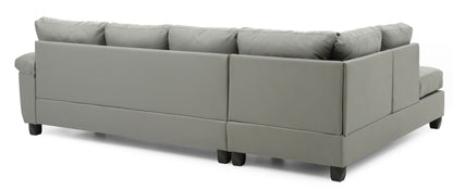 Gallant Sectional sofa by HouseOfZazla in light gray upholstery, stationary sectional on Tampa Home & Garden Store