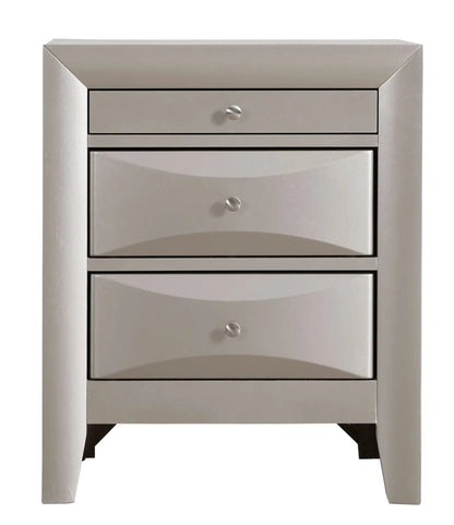 Modern Design Nightstand with Durable Wood Veneer
