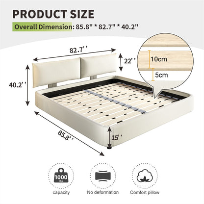 Cloud Bed Frame and Adjustable Padded Headboard