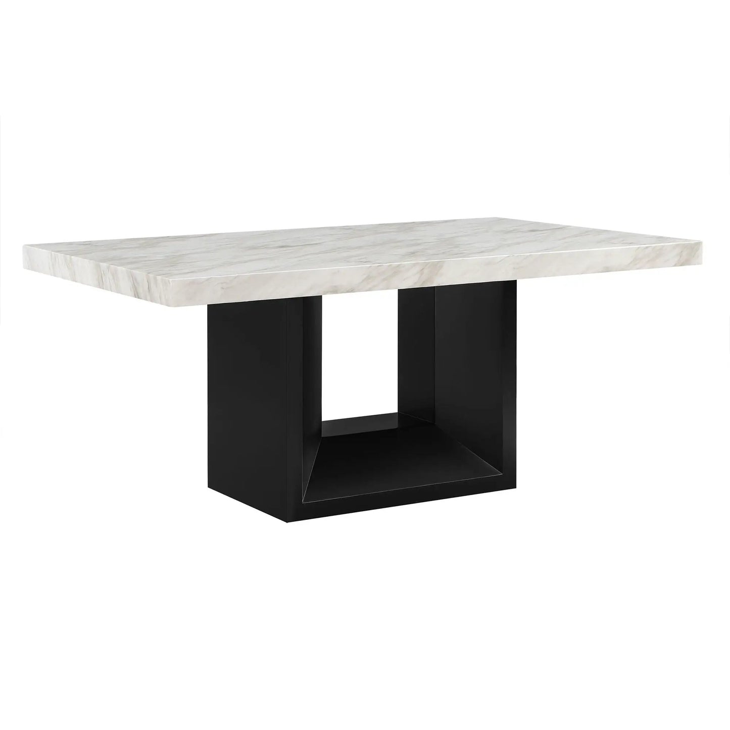 Sheena dining table white marble top with black legs Unique Piece Furniture on Tampa Home & Garden Store
