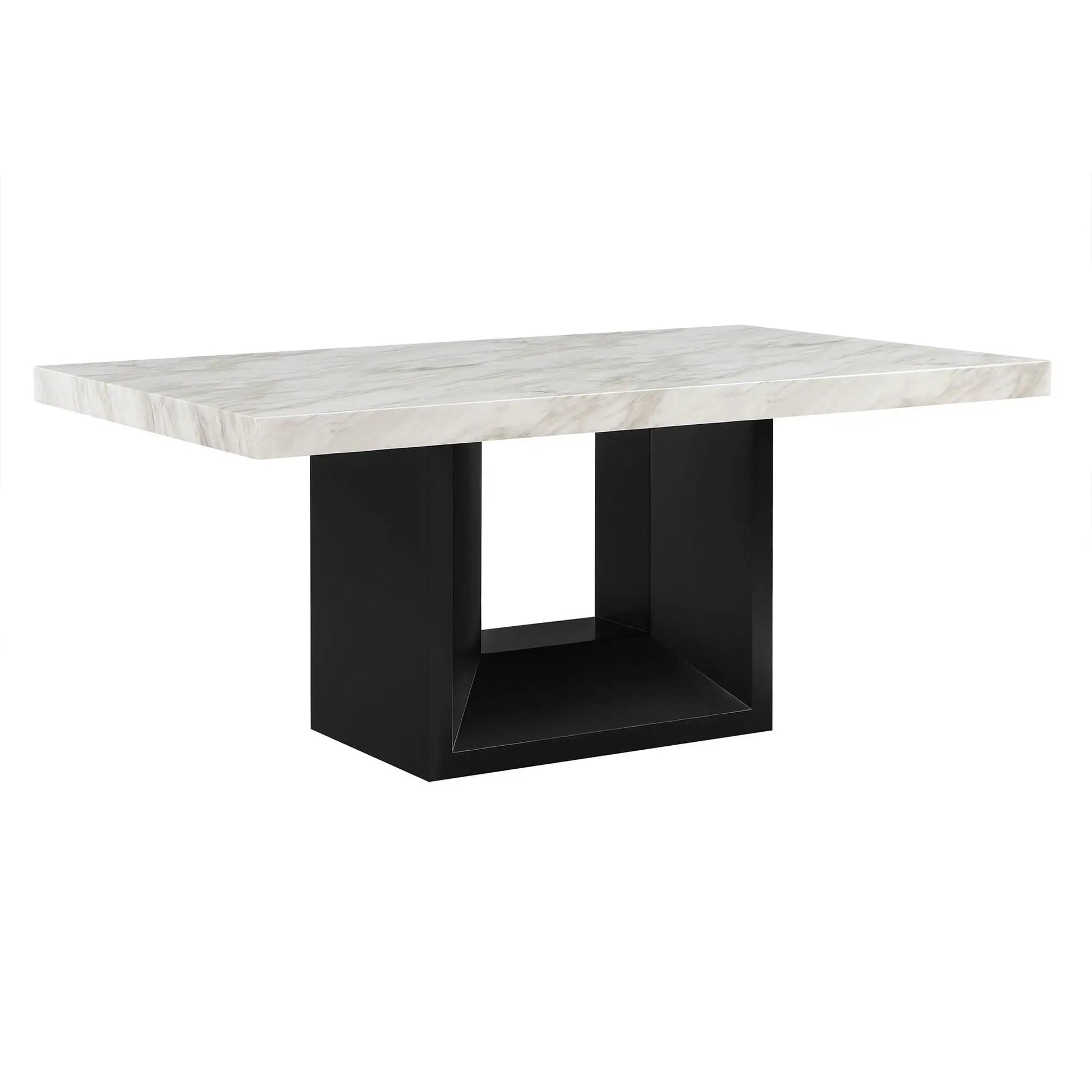 Sheena dining table white marble top with black legs Unique Piece Furniture on Tampa Home & Garden Store