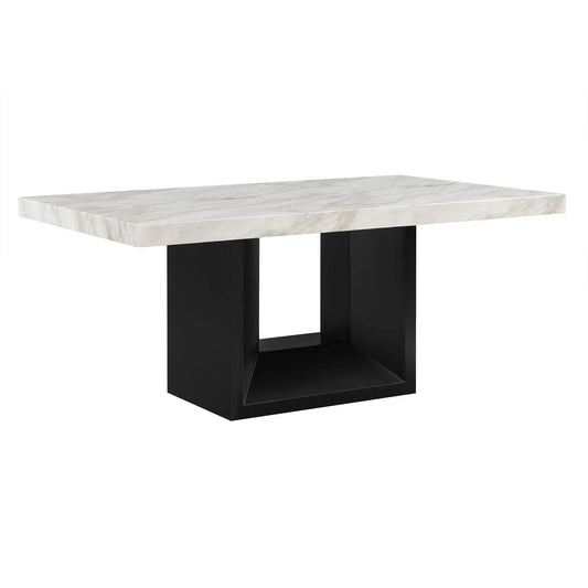 Sheena dining table white marble top with black legs Unique Piece Furniture on Tampa Home & Garden Store