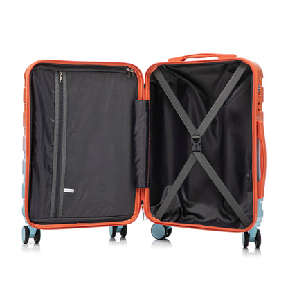 2pc spinner luggage set gradient orange shell with interior packing straps by HouseOfZazla on Tampa Home & Garden Store