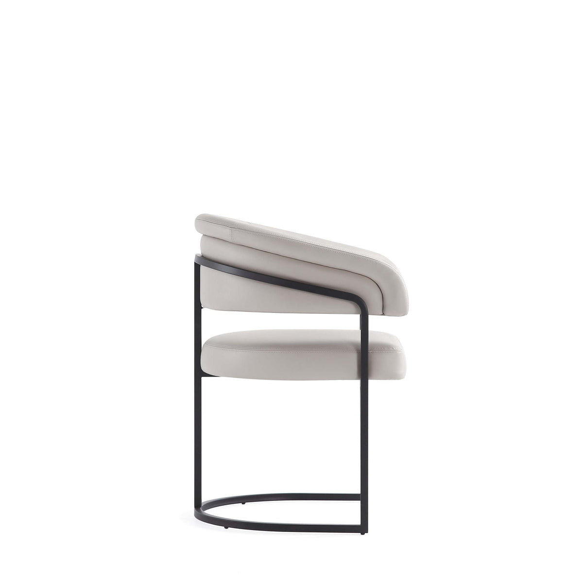 Geometric arm chair with gray vegan upholstery, black metal frame by HouseOfZazla on Tampa Home & Garden Store