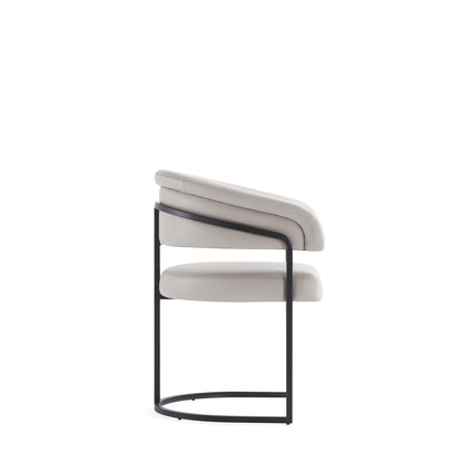 Geometric arm chair with gray vegan upholstery, black metal frame by HouseOfZazla on Tampa Home & Garden Store