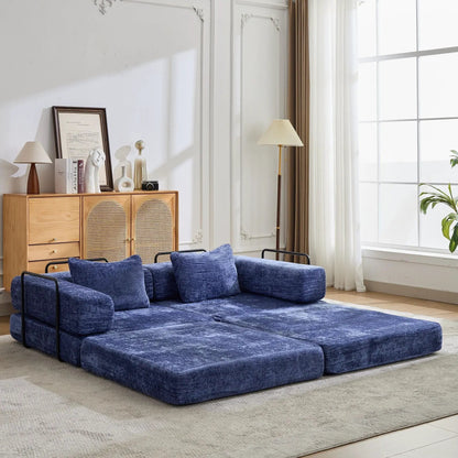 Convertible Floor Sofa Bed with Armrest