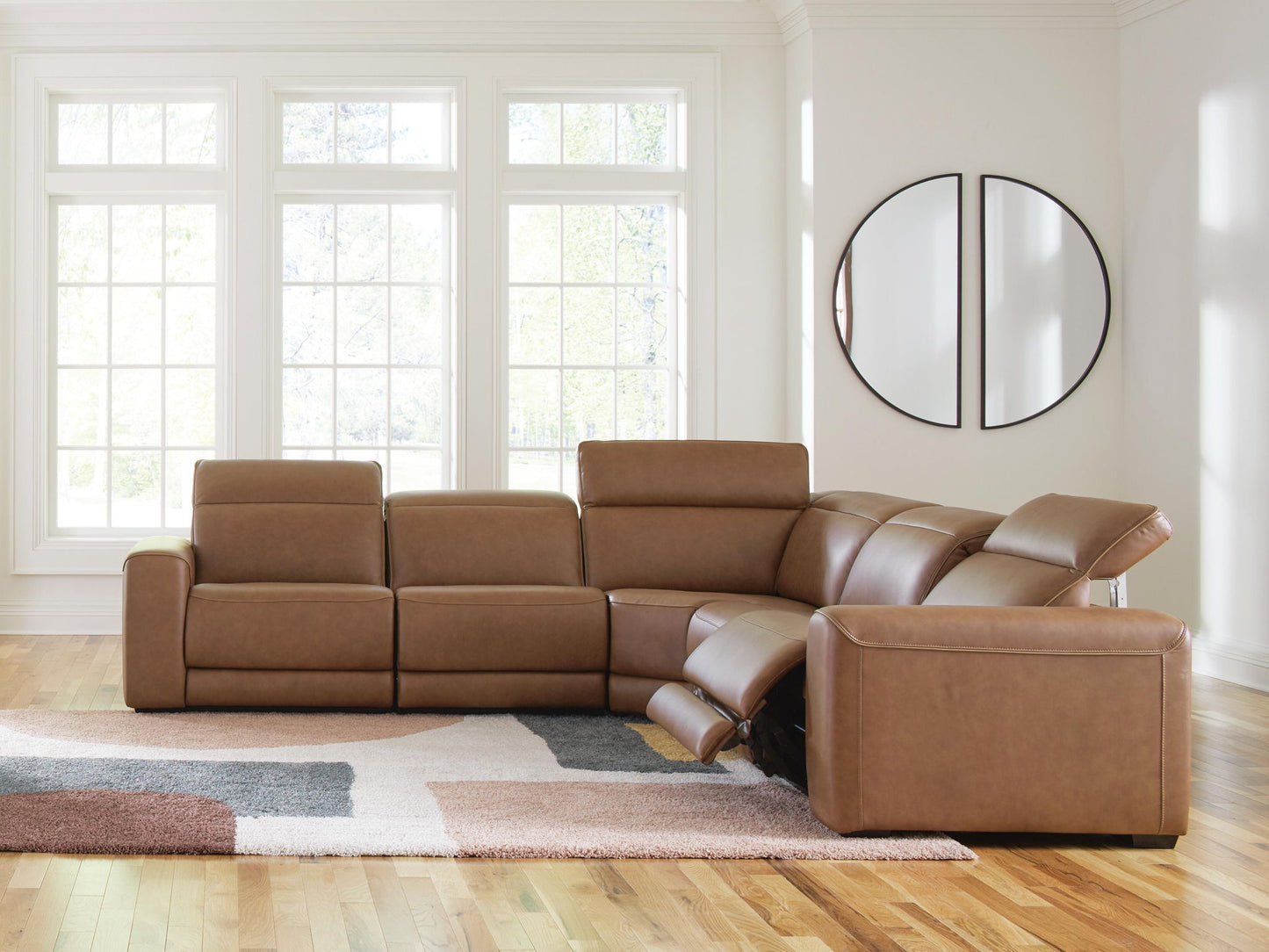 Contemporary Power Reclining Sectional Loveseat