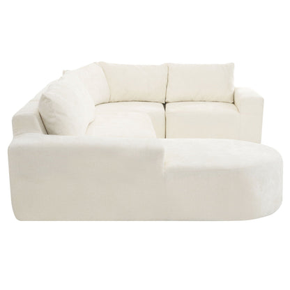 Modular Cloud Sectional Sofa Set U-Shaped beige linen upholstery with deep-seat cushions on Tampa Home & Garden Store