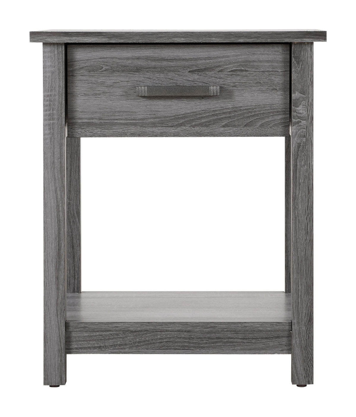 Accent nightstand by HouseOfZazla, gray wood finish with single drawer and roller glides on Tampa Home & Garden Store