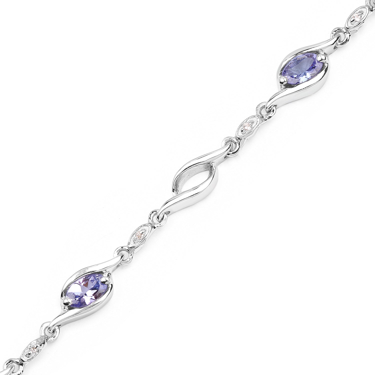 Bracelet 1.30ct tanzanite and white topaz set in .925 sterling silver on Tampa Home & Garden Store