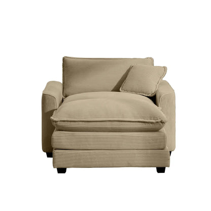 Classic Modern Comfortable Chair With Footstool